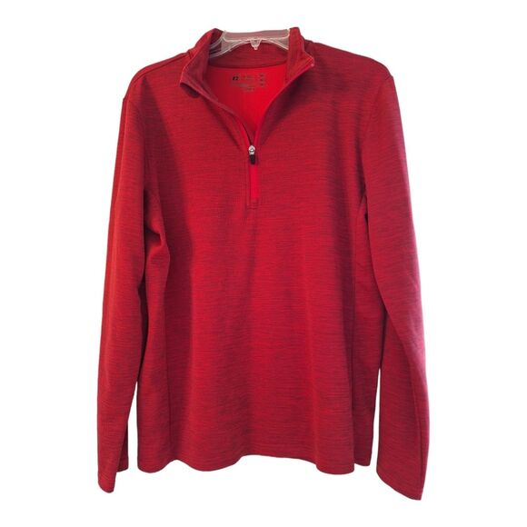 Russell Athletic Dri-Power Lightweight 1/4 Zip Men's Heathered Pullover Maroon M - Picture 1 of 9